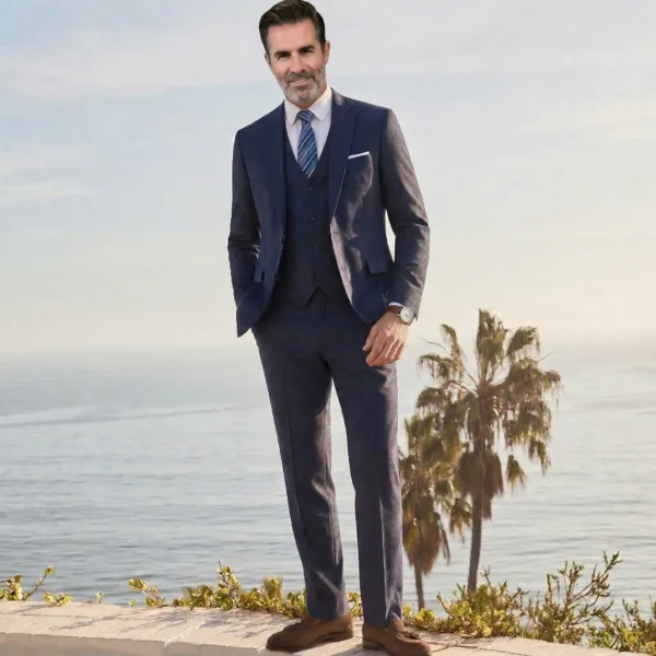 Bllmen 100% Worsted Wool All-Season Three-Piece Suit - 280561 Classic 280g Twill