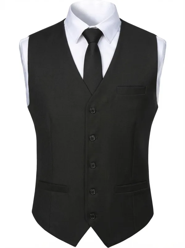 Bllmen 100% Worsted Wool All-Season Suit Vest - 2000 Classic 280g Twill