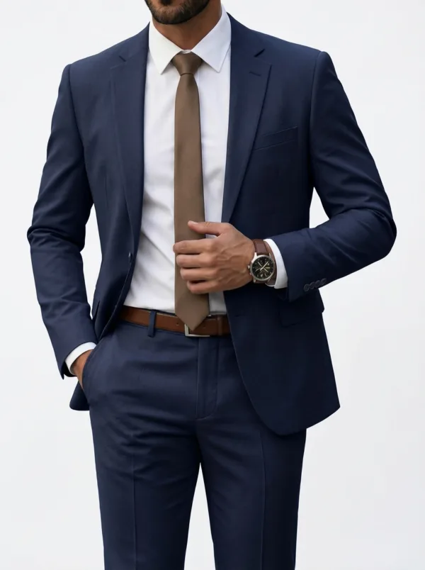 Bllmen 100% Worsted Wool Fall & Winter Two-Piece Suit - 29009 Classic 300-320g Twill