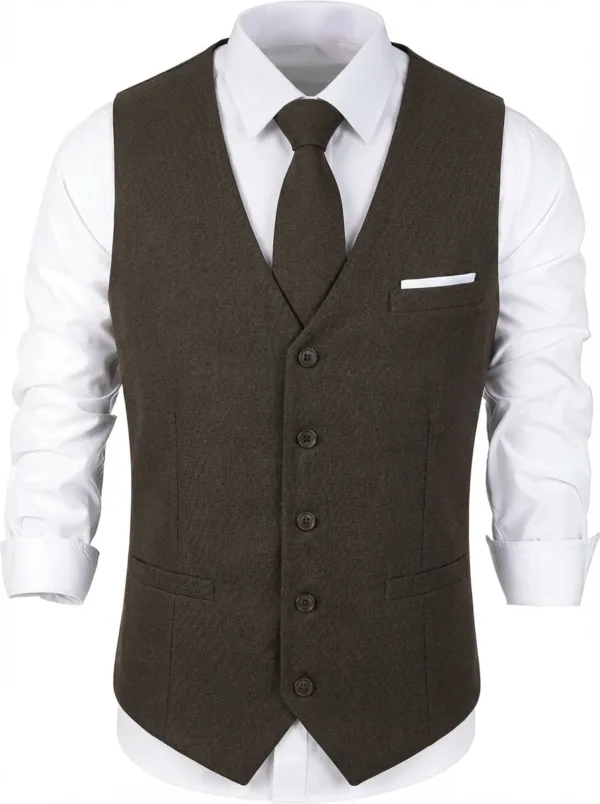 Bllmen 100% Worsted Wool All-Season Suit Vest - 2013 Classic 280g Twill