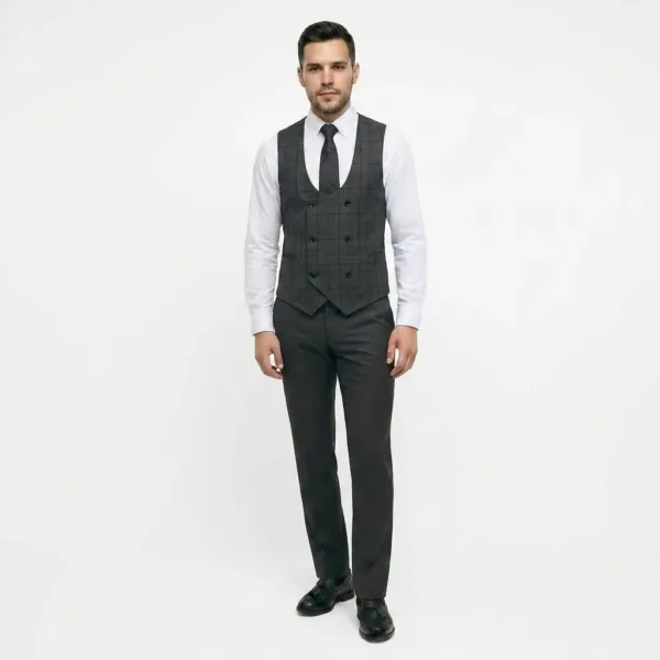 Bllmen 100% Worsted Wool All-Season Suit Vest - 2056 Classic 280g Twill
