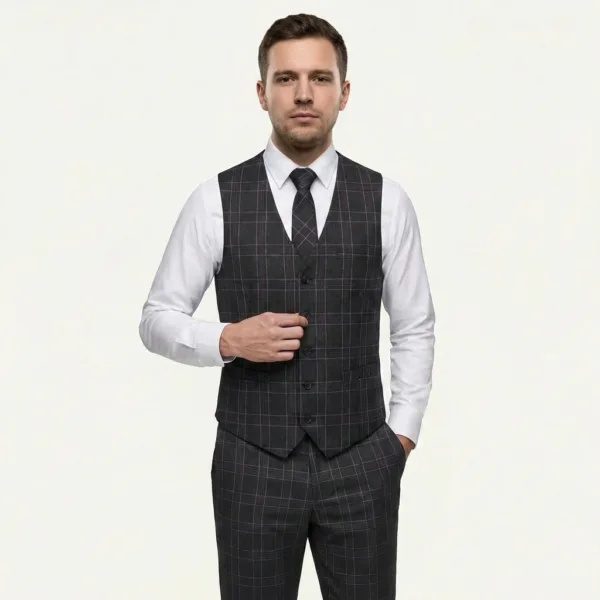 Bllmen 100% Worsted Wool All-Season Three-Piece Suit - 280658 Classic 280g Twill