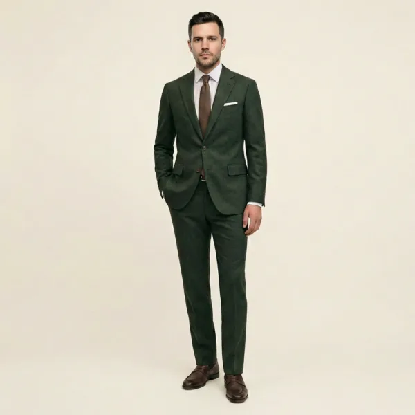 Bllmen 100% Worsted Wool Fall & Winter Two-Piece Suit - 29006 Classic 300-320g Twill