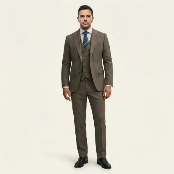 Bllmen 100% Worsted Wool Fall & Winter Three-Piece Suit - 29003 Classic 300-320g Twill