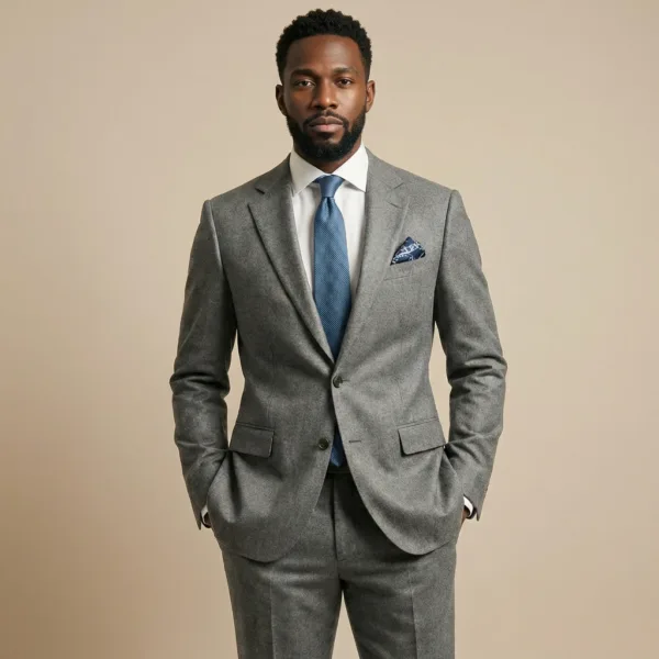 Bllmen 100% Worsted Wool Fall & Winter Two-Piece Suit - 29001 Classic 300-320g Twill