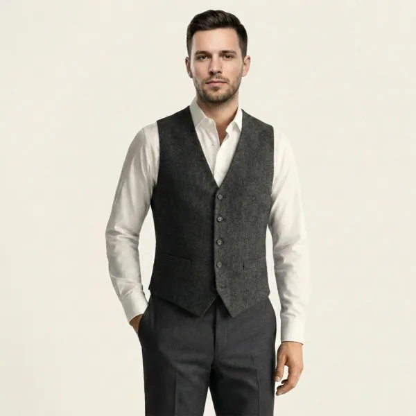 Bllmen 100% Worsted Wool All-Season Three-Piece Suit - 280103 Classic 280g Twill