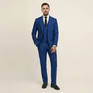 Bllmen 100% Worsted Wool All-Season Three-Piece Suit - 280108 Classic 280g Twill