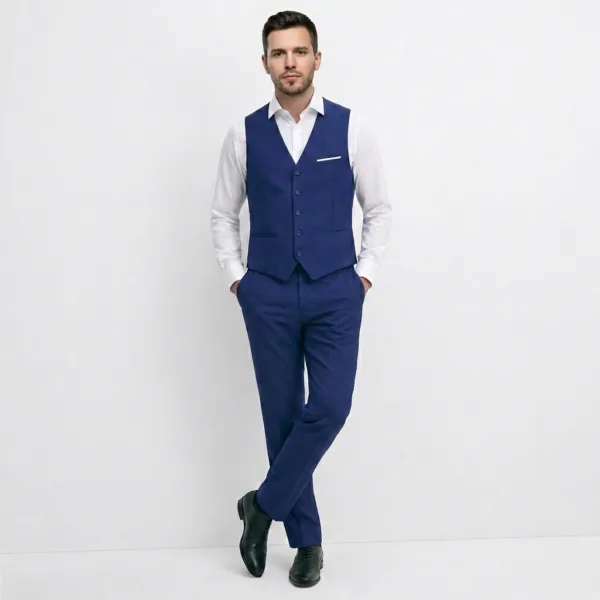 Bllmen 100% Worsted Wool All-Season Three-Piece Suit - 280109 Classic 280g Twill