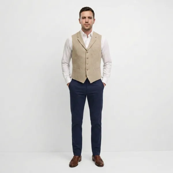 Bllmen 100% Worsted Wool All-Season Three-Piece Suit - 280132 Classic 280g Twill