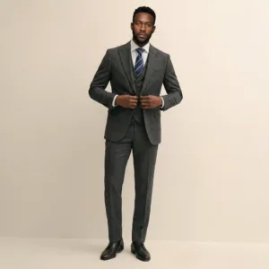 Bllmen 100% Worsted Wool All-Season Three-Piece Suit - 280213 Classic 280g Twill