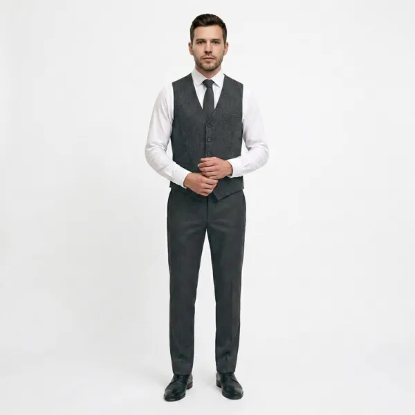 Bllmen 100% Worsted Wool All-Season Three-Piece Suit - 280102 Classic 280g Twill
