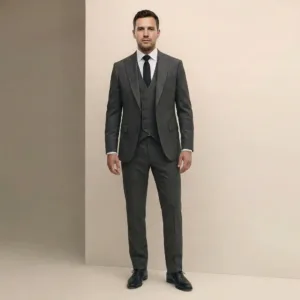 Bllmen 100% Worsted Wool All-Season Three-Piece Suit - 280212 Classic 280g Twill