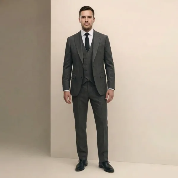Bllmen 100% Worsted Wool All-Season Three-Piece Suit - 280212 Classic 280g Twill
