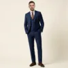 Bllmen 100% Worsted Wool All-Season Three-Piece Suit - 280215 Classic 280g Twill