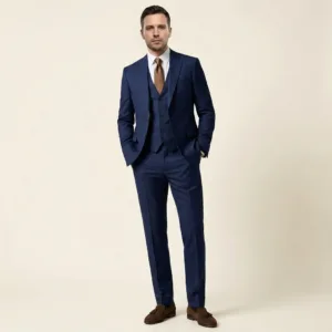 Bllmen 100% Worsted Wool All-Season Three-Piece Suit - 280215 Classic 280g Twill