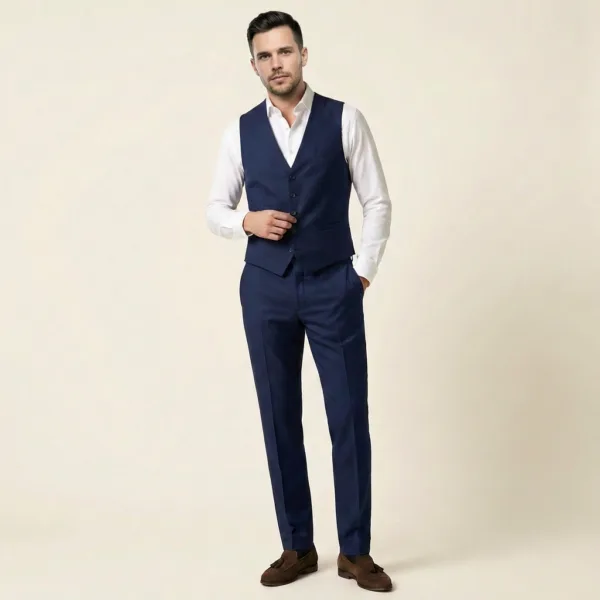 Bllmen 100% Worsted Wool All-Season Three-Piece Suit - 280215 Classic 280g Twill