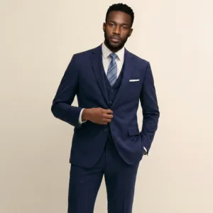 Bllmen 100% Worsted Wool All-Season Three-Piece Suit - 280217 Classic 280g Twill