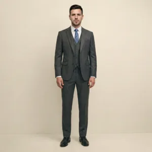 Bllmen 100% Worsted Wool All-Season Three-Piece Suit - 280102 Classic 280g Twill
