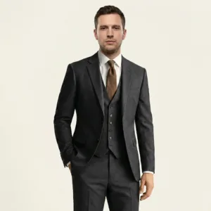 Bllmen 100% Worsted Wool All-Season Three-Piece Suit - 280103 Classic 280g Twill