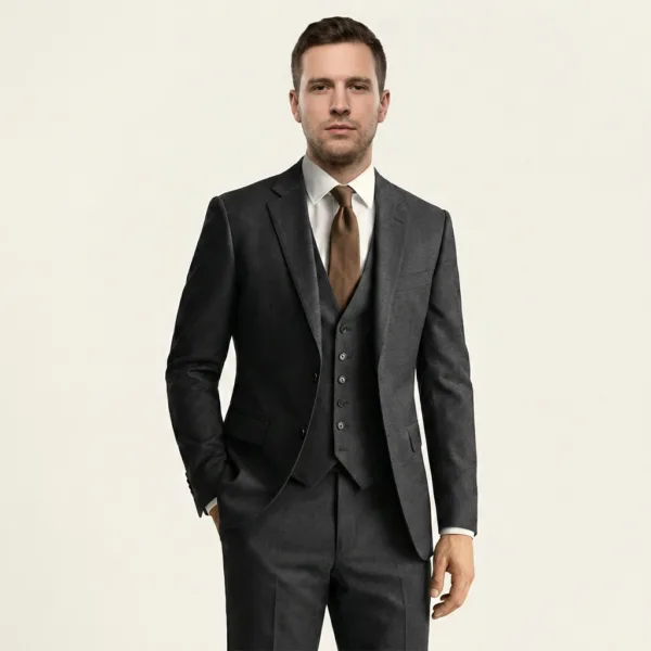 Bllmen 100% Worsted Wool All-Season Three-Piece Suit - 280103 Classic 280g Twill