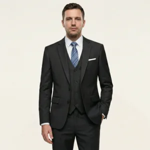 Bllmen 100% Worsted Wool All-Season Three-Piece Suit - 280104 Classic 280g Twill