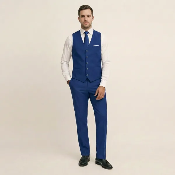 Bllmen 100% Worsted Wool All-Season Three-Piece Suit - 280108 Classic 280g Twill