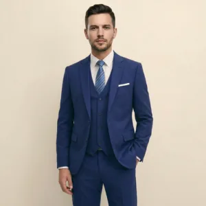 Bllmen 100% Worsted Wool All-Season Three-Piece Suit - 280109 Classic 280g Twill