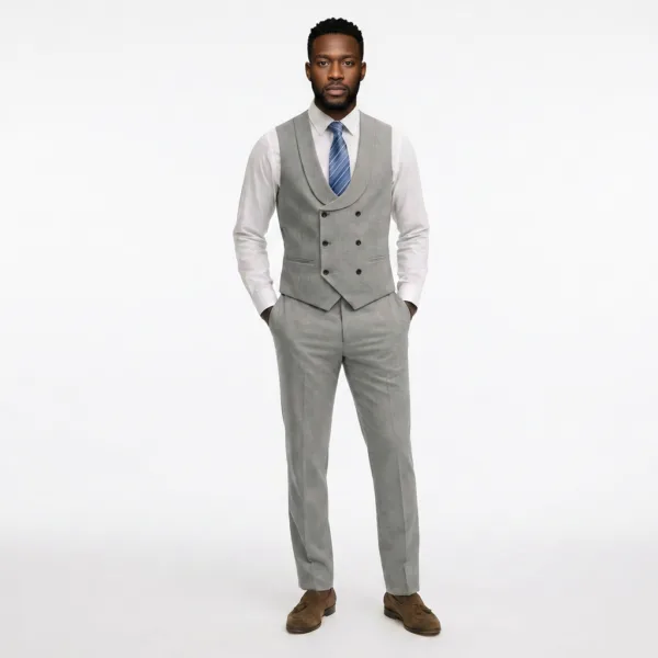 Bllmen 100% Worsted Wool All-Season Three-Piece Suit - 280101 Classic 280g Twill