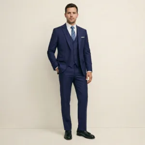 Bllmen 100% Worsted Wool All-Season Three-Piece Suit - 280110 Classic 280g Twill