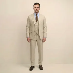 Bllmen 100% Worsted Wool All-Season Three-Piece Suit - 280132 Classic 280g Twill