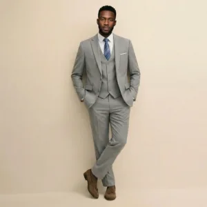 Bllmen 100% Worsted Wool All-Season Three-Piece Suit - 280101 Classic 280g Twill
