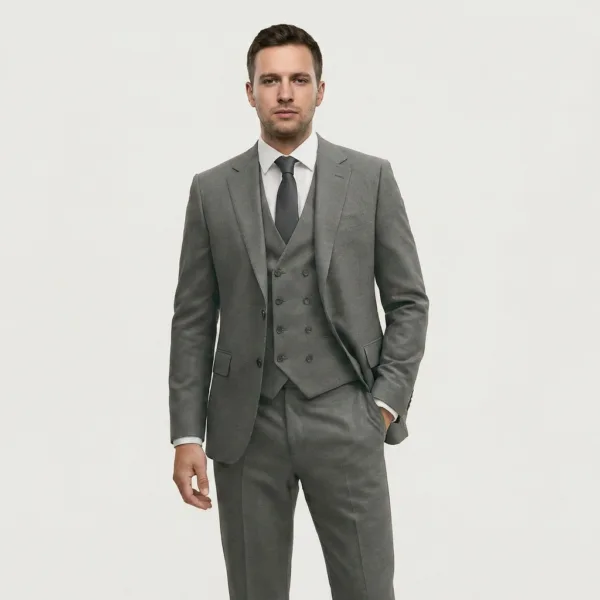 Bllmen 100% Worsted Wool All-Season Three-Piece Suit - 2010 Classic 280g Twill