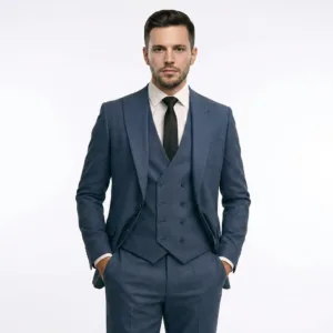 Bllmen 100% Worsted Wool All-Season Three-Piece Suit - 2021 Classic 280g Twill