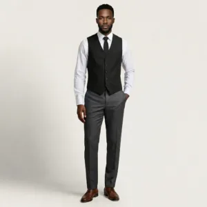 Bllmen 100% Worsted Wool All-Season Suit Vest - 2000 Classic 280g Twill