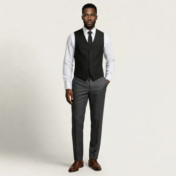 Bllmen 100% Worsted Wool All-Season Suit Vest - 2000 Classic 280g Twill