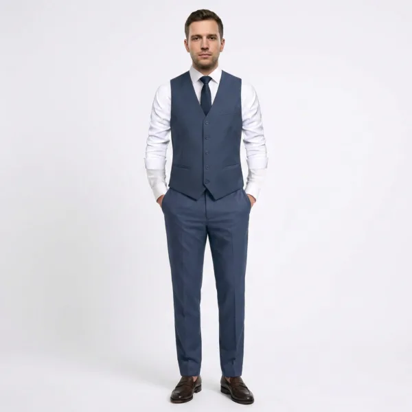 Bllmen 100% Worsted Wool All-Season Suit Vest - 2021 Classic 280g Twill