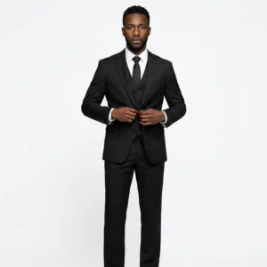 Bllmen 100% Worsted Wool All-Season Three-Piece Suit - 2000 Classic 280g Twill