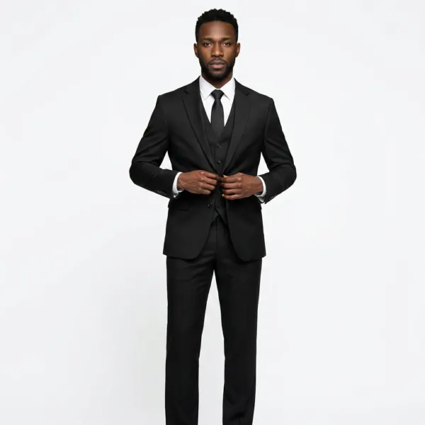 Bllmen 100% Worsted Wool All-Season Three-Piece Suit - 2000 Classic 280g Twill
