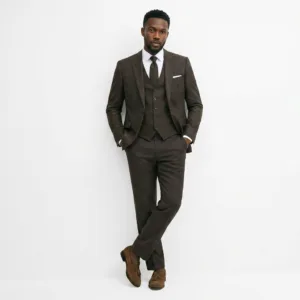 Bllmen 100% Worsted Wool All-Season Three-Piece Suit - 2013 Classic 280g Twill