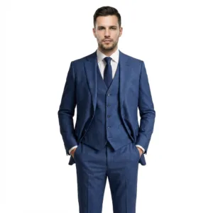 Bllmen 100% Worsted Wool All-Season Three-Piece Suit - 2035 Classic 280g Twill